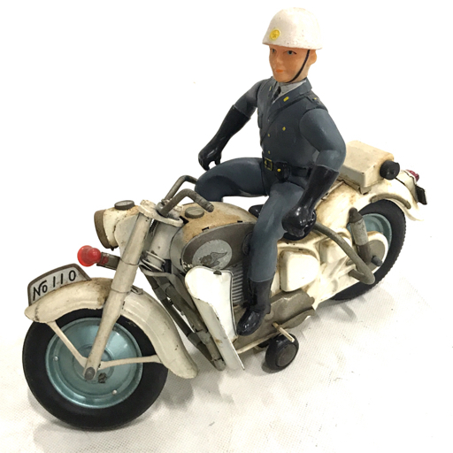 メグロ ブリキ玩具 白バイ No110 警視庁 ソフビ